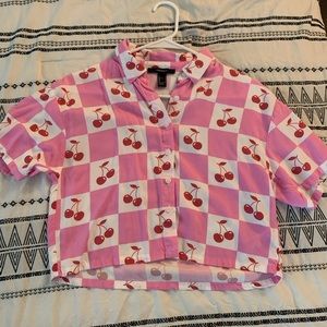 Forever21 Small Cherry Crop Top